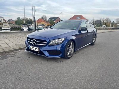 Brugt Mercedes C220 AMG line 170 HK (125 kW) 2017 Blå Stationcar