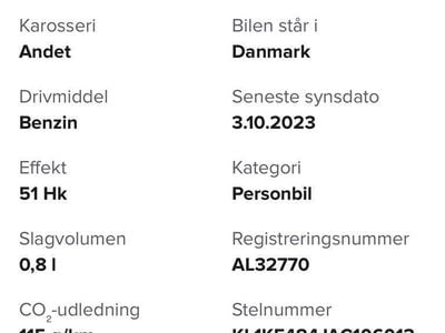 Brugt 2009 Chevrolet Matiz Hatchback | 22.500 kr.