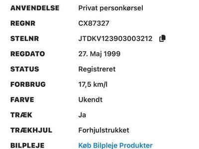 Brugt Toyota Yaris 68 HK (50 kW) 1999 Hatchback