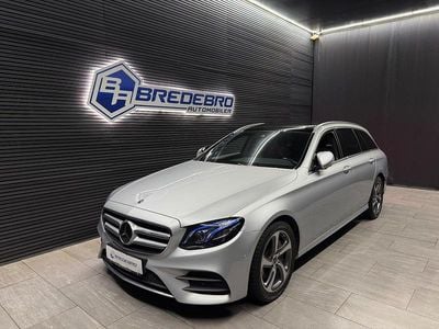 Sølvmetal Brugt 2018 Mercedes E220 AMG line Stationcar | 409.500 kr.