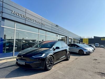 Solid black Brugt 2022 Tesla Model X Plaid SUV | 754.400 kr.
