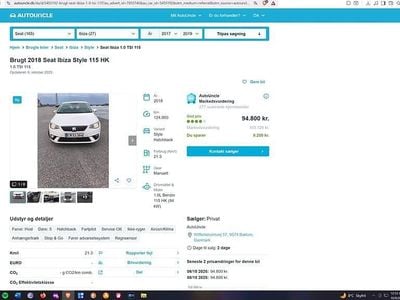 Brugt 2018 Seat Ibiza Hatchback | 94.800 kr.