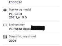 Brugt Peugeot 207 109 HK (80 kW) 2006 Hatchback