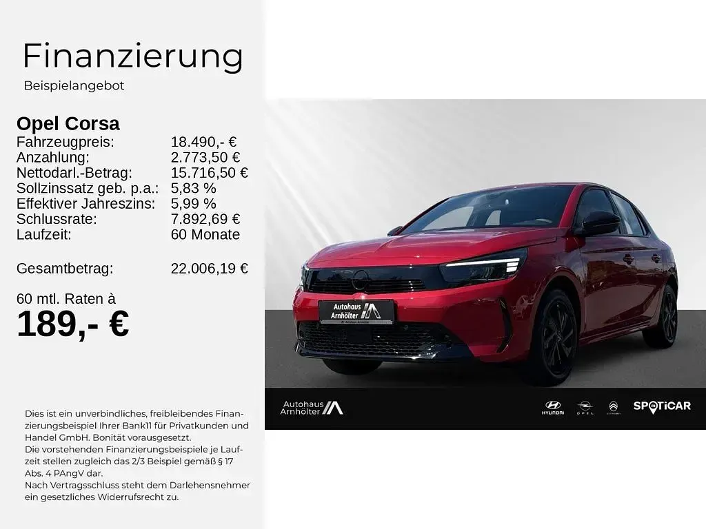 Gebraucht Opel Corsa 110 PS (80 kW) 2025 Lackierung peperoncino red/typ Kleinwagen