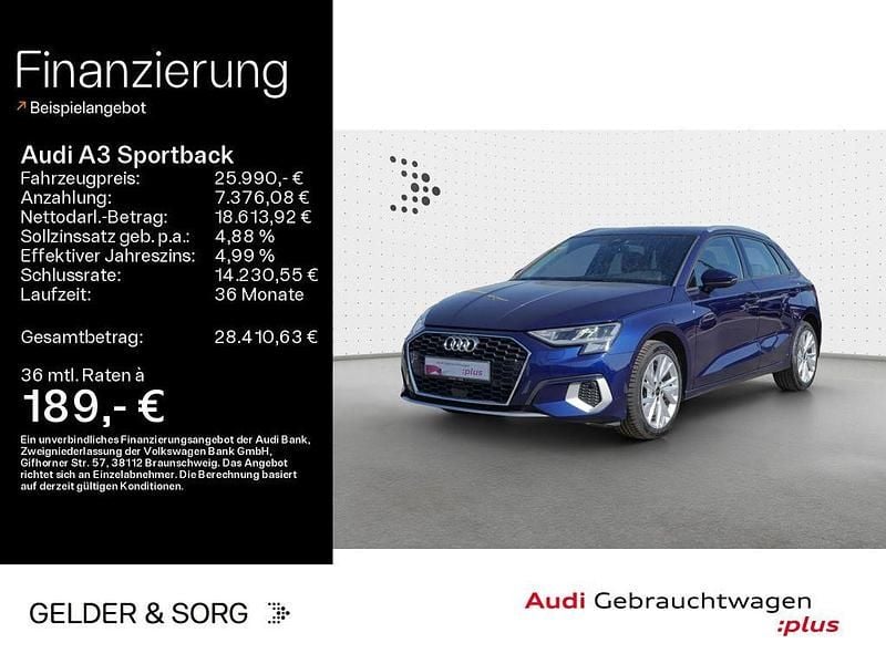 Gebraucht Audi A3 Advanced Plus 150 PS (110 kW) 2023 Navarrablau metallic Limousine