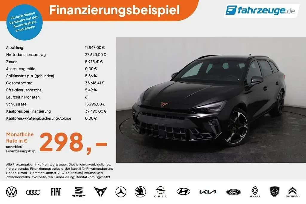 Neu Cupra Leon VZ 333 PS (244 kW) 2025 Schwarz Limousine