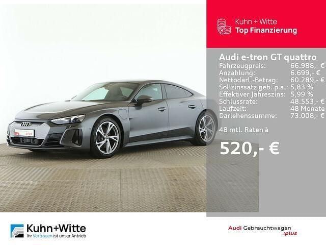 Daytonagrau perleffekt Gebraucht 2023 Audi e-tron GT quattro Ambiente Limousine | 66.988 € (Fairer Preis) - Bild 1/2