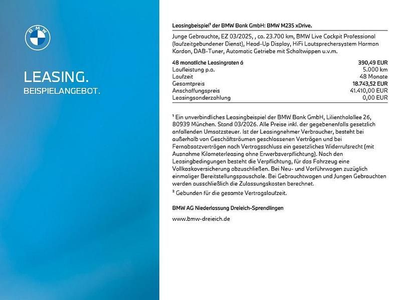 Gebraucht BMW M235 Shadowline 300 PS (220 kW) 2025 Schwarz Coupé