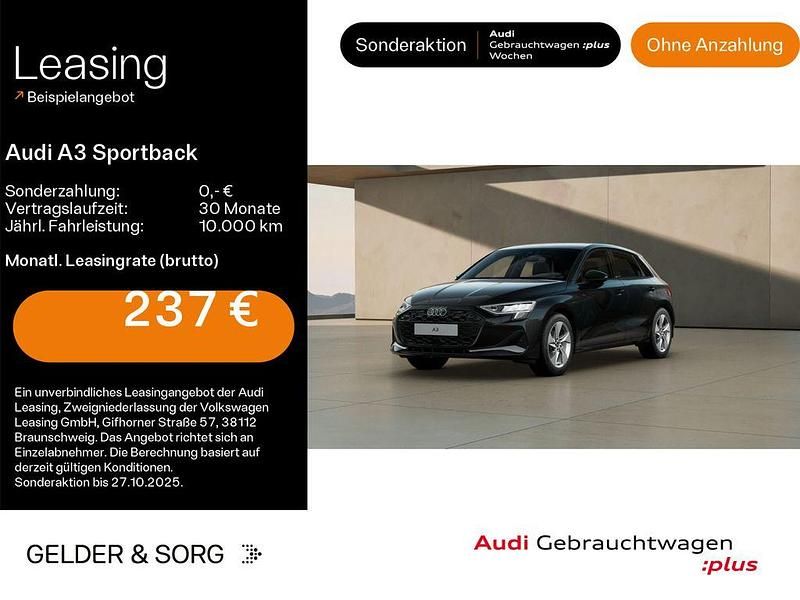 Schwarz Gebraucht 2025 Audi A3 Sportback Advanced Plus Limousine | 28.480 € (Fairer Preis) - Bild 1/3