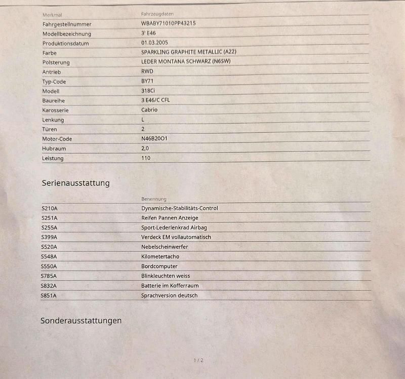 Gebraucht BMW 318 Cabriolet 150 PS (110 kW) 2005 Grau Cabrio