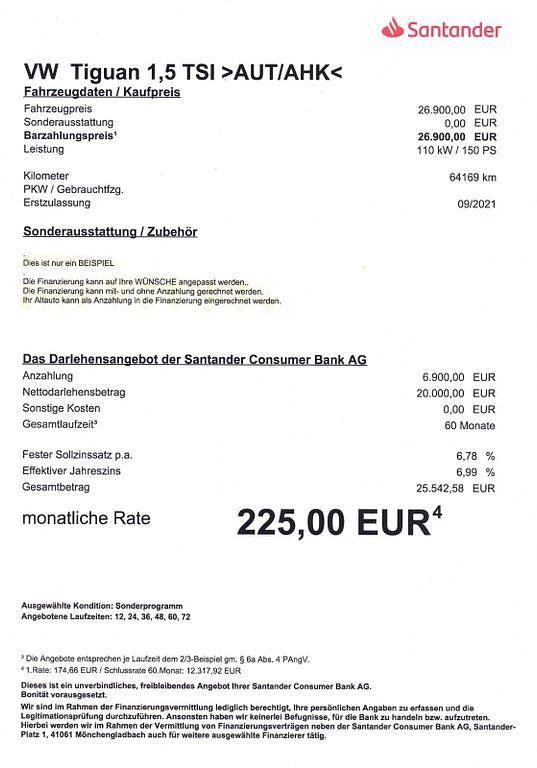 Grau Gebraucht 2021 VW Tiguan Elegance SUV | 26.900 € (Fairer Preis) - Bild 1/1