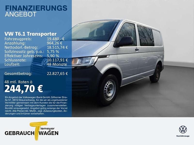 Reflexsilber metallic Gebraucht 2021 VW T6.1 Van | 19.480 € (Guter Preis) - Bild 1/4