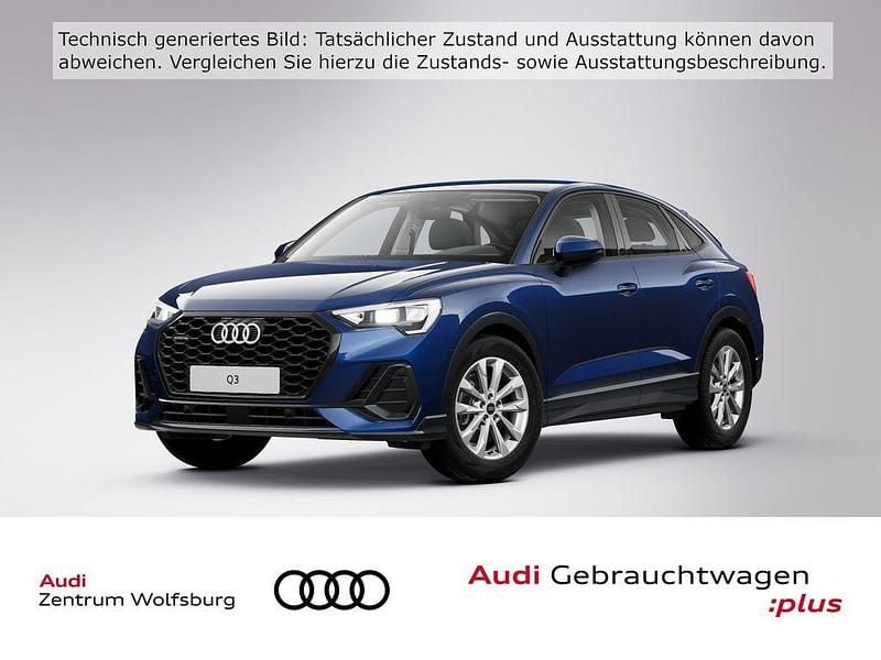 Navarrablau metallic (metallic) Gebraucht 2022 Audi Q3 Sportback Basis SUV | 33.690 € (Fairer Preis) - Bild 1/4