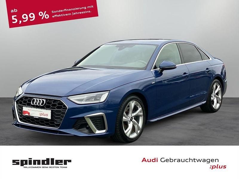 Ascariblau metallic Gebraucht 2022 Audi A4 S-Line Limousine | 29.280 € (Fairer Preis) - Bild 1/4
