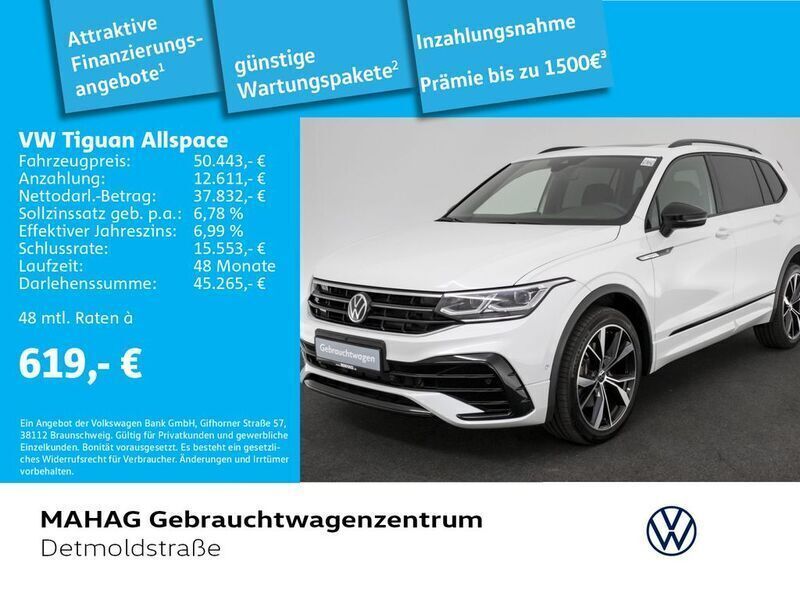 Weiß Gebraucht 2024 VW Tiguan Allspace R-line SUV | 50.443 € (Teuer) - Bild 1/2