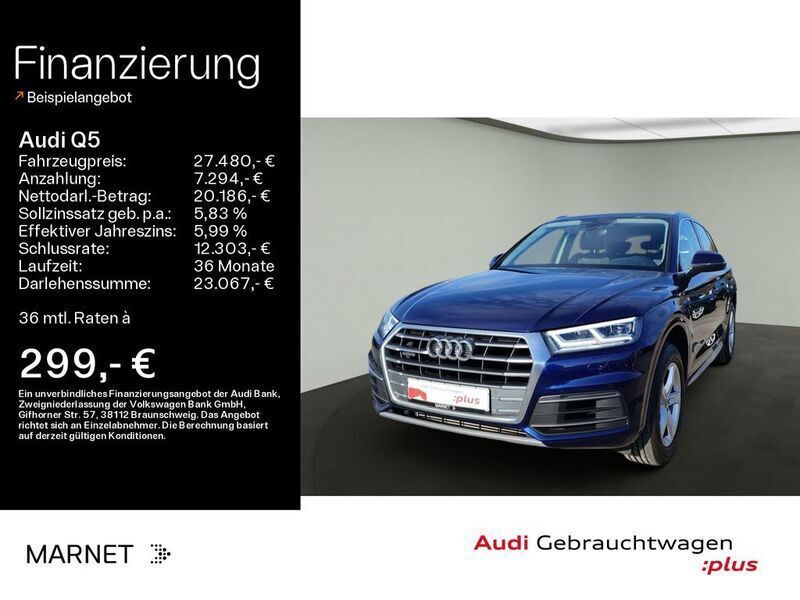 Navarrablau metallic Gebraucht 2020 Audi Q5 Sport SUV | 27.890 € (Superpreis) - Bild 1/4