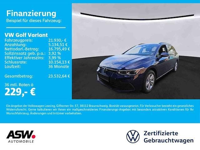 Atlantik blue metallic Gebraucht 2022 VW Golf VIII Life Kombi | 21.930 € (Fairer Preis) - Bild 1/3
