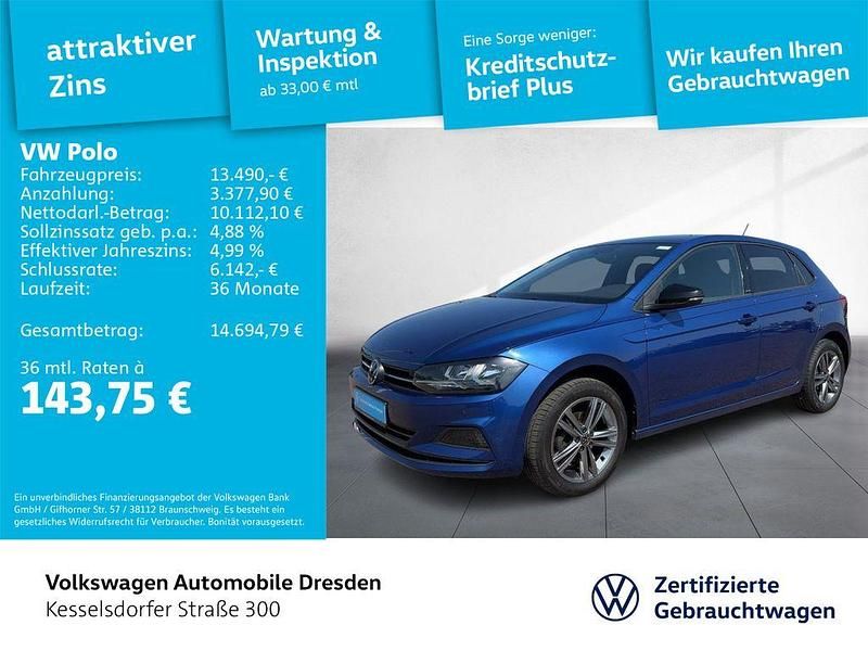 Blau Gebraucht 2021 VW Polo United Limousine | 13.490 € (Guter Preis) - Bild 1/4