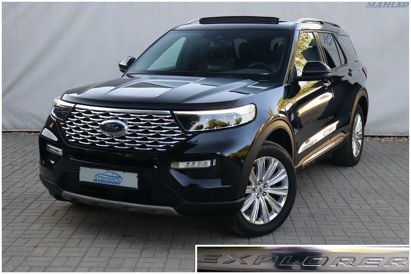 Obsidianschwarz Gebraucht 2021 Ford Explorer Platinum SUV | 37.960 € (Superpreis) - Bild 1/3