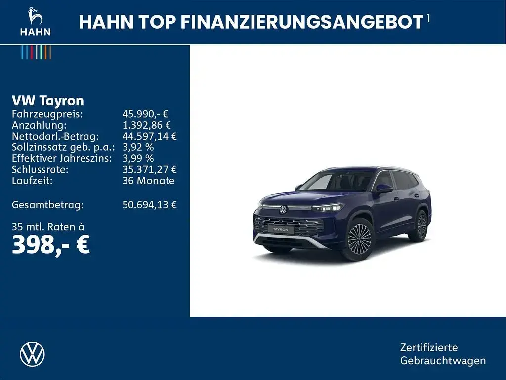 Brugt VW Tayron Elegance 204 HK (150 kW) 2025 Lilla SUV