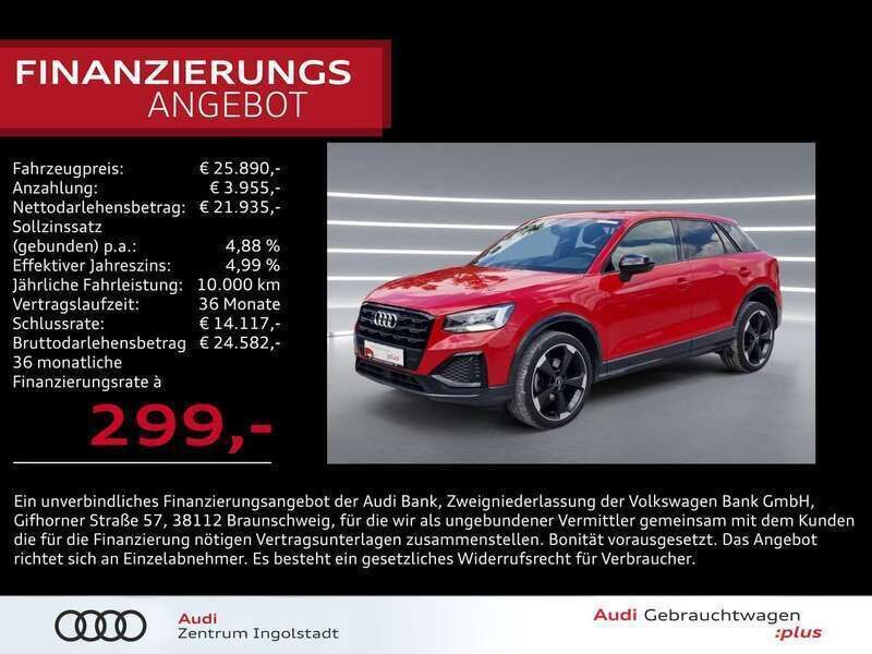 Rot metallic Gebraucht 2021 Audi Q2 Advanced SUV | 25.890 € (Etwas zu teuer) - Bild 1/3