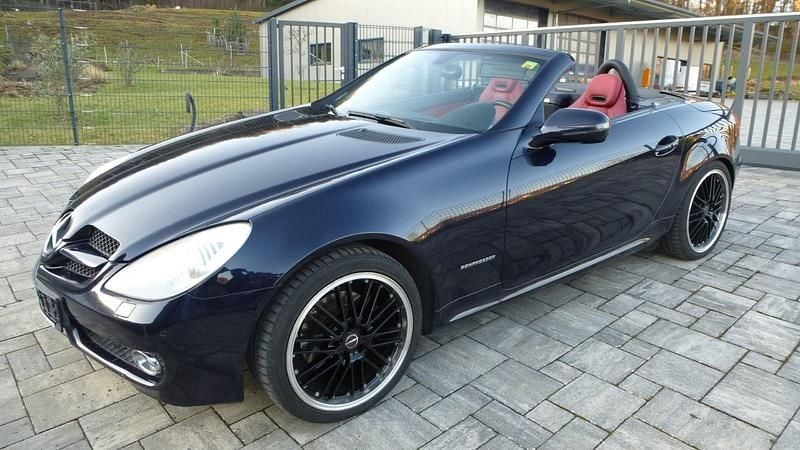 Blau Gebraucht 2008 Mercedes SLK200 Cabrio | 7.180 € (Guter Preis) - Bild 1/4