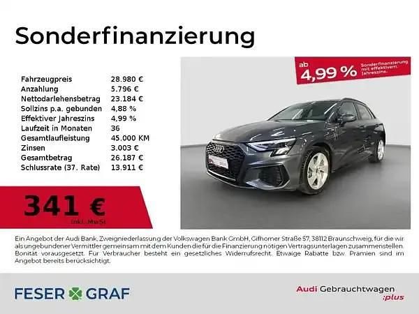 Daytonagrau perleffekt Gebraucht 2022 Audi A3 S-Line Limousine | 26.980 € (Etwas zu teuer) - Bild 1/4