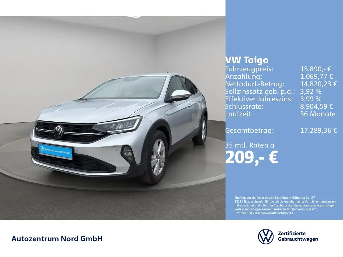Gebraucht VW Taigo Basis 95 PS (69 kW) 2022 Silber SUV