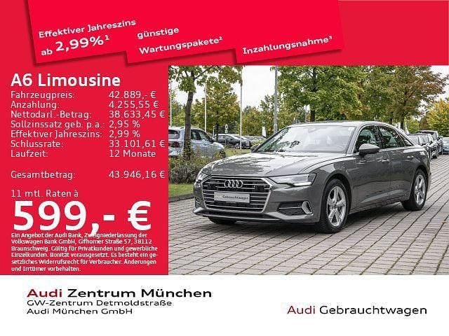 Chronosgrau metallic Gebraucht 2023 Audi A6 Advanced Limousine | 42.889 € (Guter Preis) - Bild 1/2