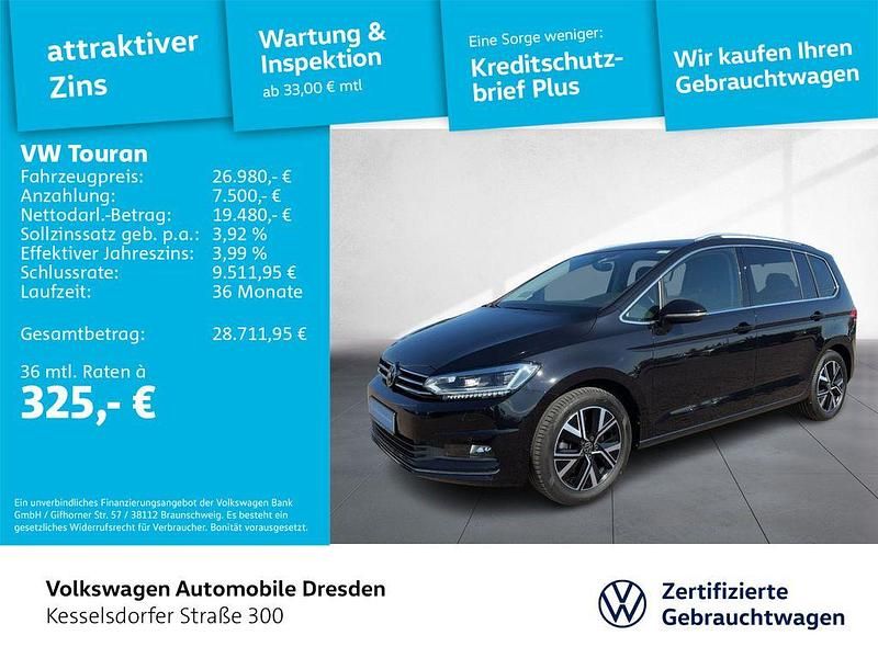 Deep black perleffekt Gebraucht 2021 VW Touran Highline Van / Kleinbus | 26.980 € (Fairer Preis) - Bild 1/4