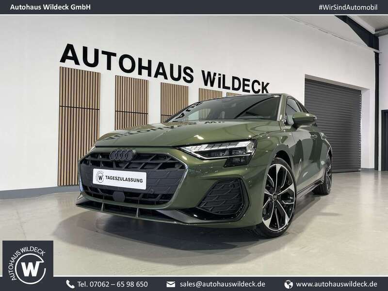 Distriktgrün Gebraucht 2025 Audi A3 Sportback S-Line Limousine | 38.933 € (Guter Preis) - Bild 1/4
