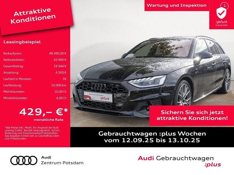Mythosschwarz metallic Gebraucht 2024 Audi A4 S-Line Kombi | 48.490 € - Bild 1/4