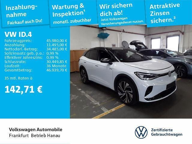 Gletscherweiß metallic/schwarz Gebraucht 2024 VW ID.4 GTX SUV | 45.980 € (Superpreis) - Bild 1/4