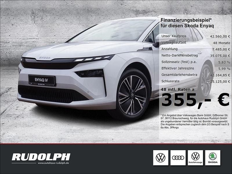 Moonweiß perleffekt Gebraucht 2025 Skoda Enyaq iV Loft SUV | 42.560 € (Guter Preis) - Bild 1/4
