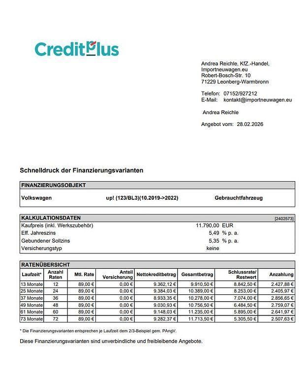 Gebraucht VW e-up! 61 kW (83 PS) 2020 Teal blue Kleinwagen