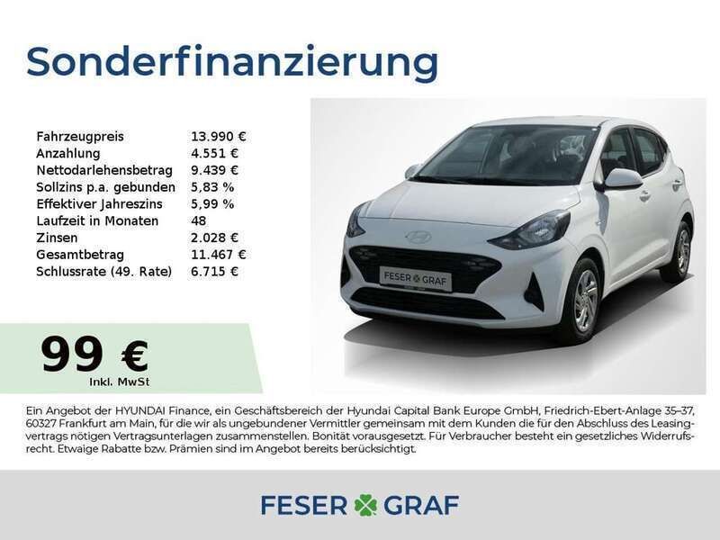 Atlas white Gebraucht 2024 Hyundai i10 Select Kleinwagen | 13.990 € (Guter Preis) - Bild 1/1