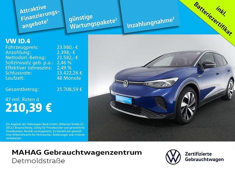 Blue dusk metallic / schwarz Gebraucht 2021 VW ID.4 Pro Performance SUV | 23.980 € (Guter Preis) - Bild 1/2