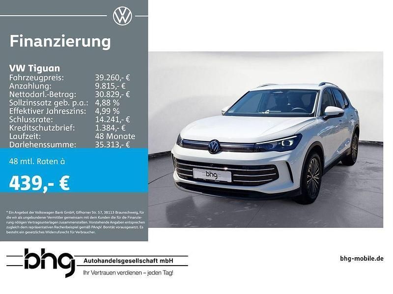 Pure white Gebraucht 2024 VW Tiguan Elegance SUV | 39.260 € (Fairer Preis) - Bild 1/4