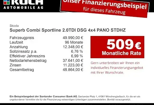 Neu Skoda Superb SportLine 193 PS (141 kW) 2026 Grau Kombi