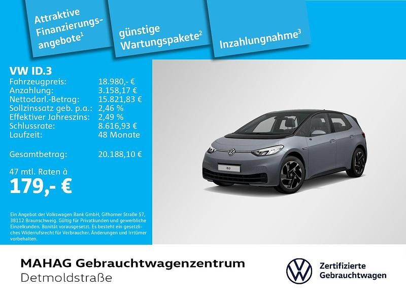 Gebraucht VW ID.3 Pure 110 kW (150 PS) 2021 Grau Kleinwagen