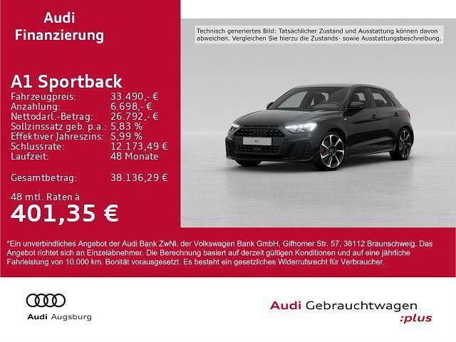 Mythosschwarz metallic Gebraucht 2023 Audi A1 Sportback S-Line Kleinwagen | 33.490 € (Teuer) - Bild 1/4