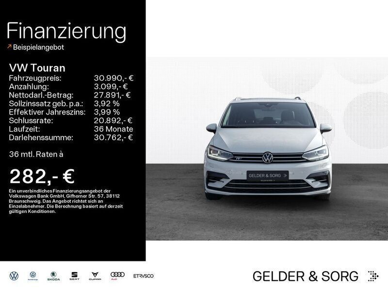 Pure white Gebraucht 2020 VW Touran R-line Van / Kleinbus | 30.990 € (Fairer Preis) - Bild 1/4