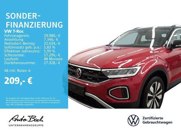 Gebraucht VW T-Roc Move 150 PS (110 kW) 2024 Rot (kings red metallic schwarz) SUV