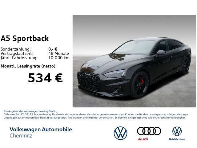 Schwarz (mythosschwarz metallic) Gebraucht 2024 Audi A5 Sportback S-Line Kleinwagen | 56.930 € - Bild 1/4