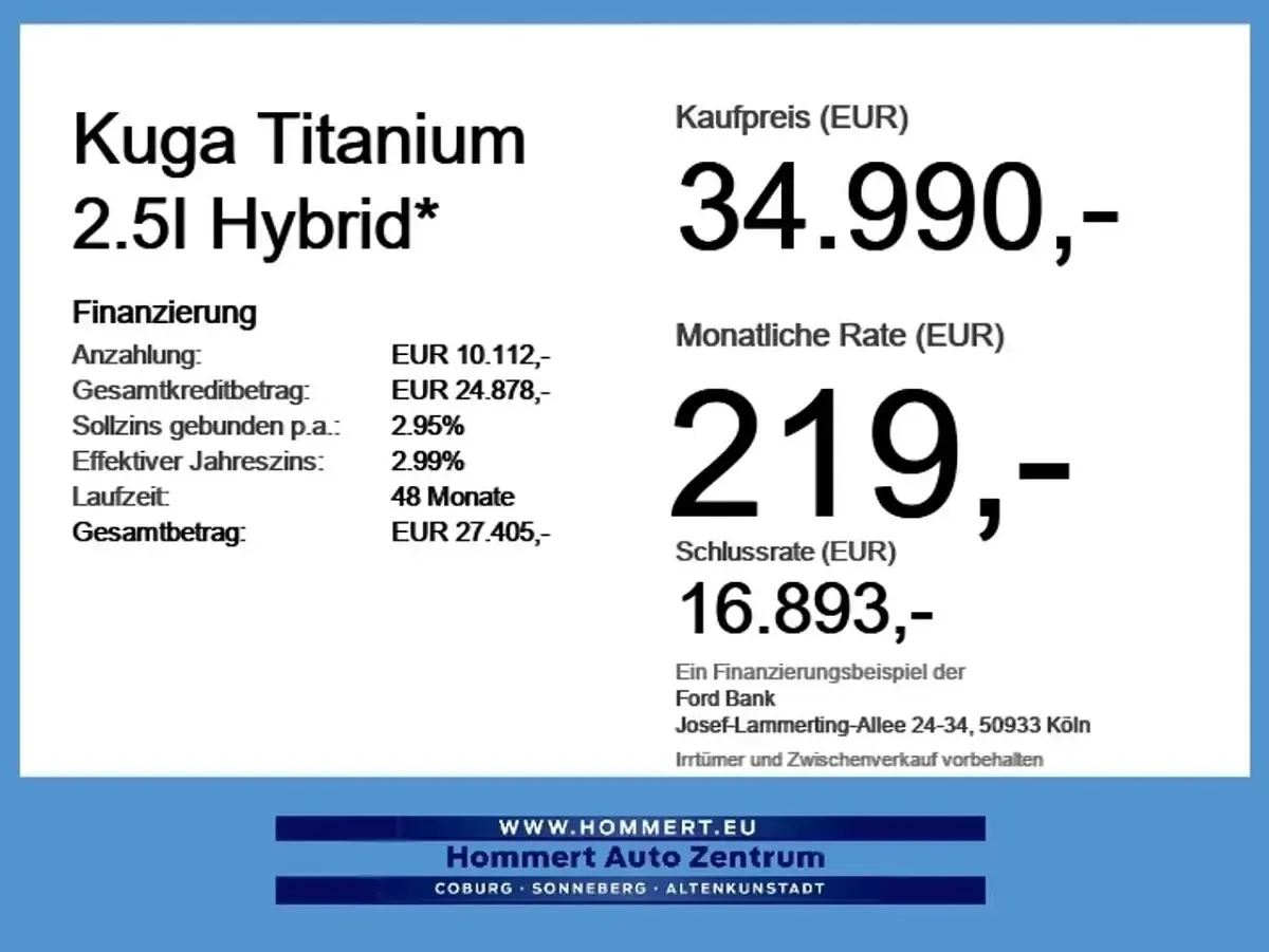 Nowe Ford Kuga Titanium 179 KM (131 kW) 2026 Biały SUV