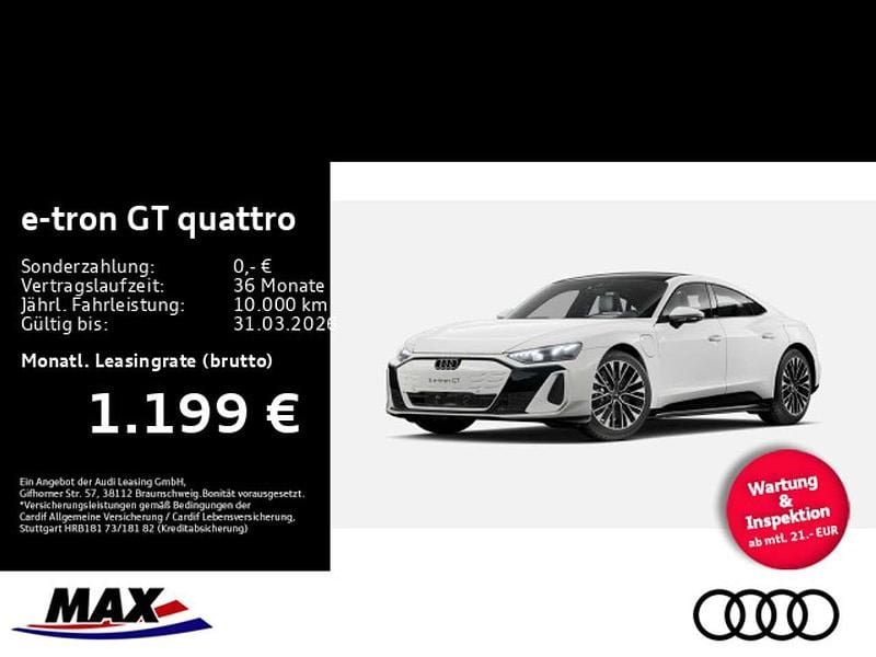 Weiß Gebraucht 2024 Audi e-tron GT quattro Comfort Limousine | 100.780 € - Bild 1/3