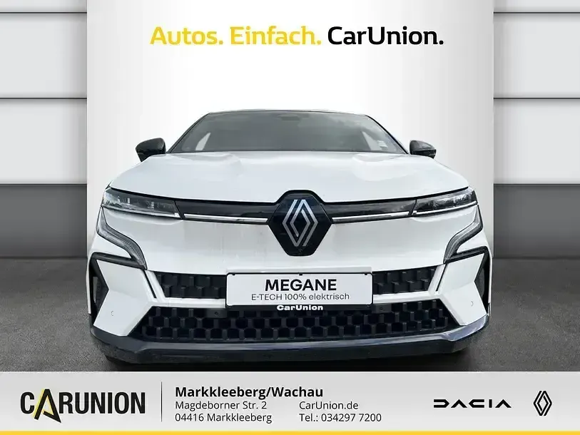 Gebraucht Renault Megane E-Tech Techno 160 kW (218 PS) 2024 Arktisweiß, black pearlschwa Limousine