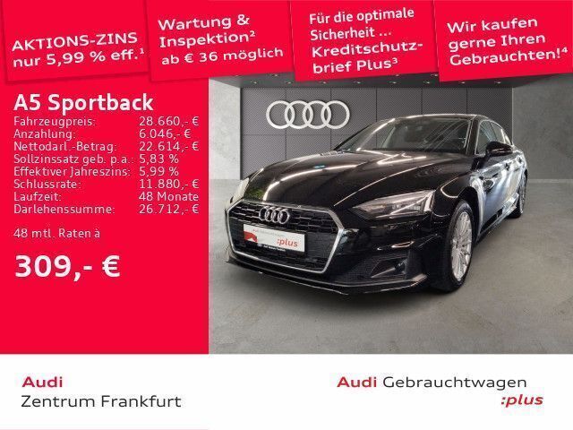Schwarz Gebraucht 2022 Audi A5 Sportback Performance Limousine | 28.660 € (Superpreis) - Bild 1/2