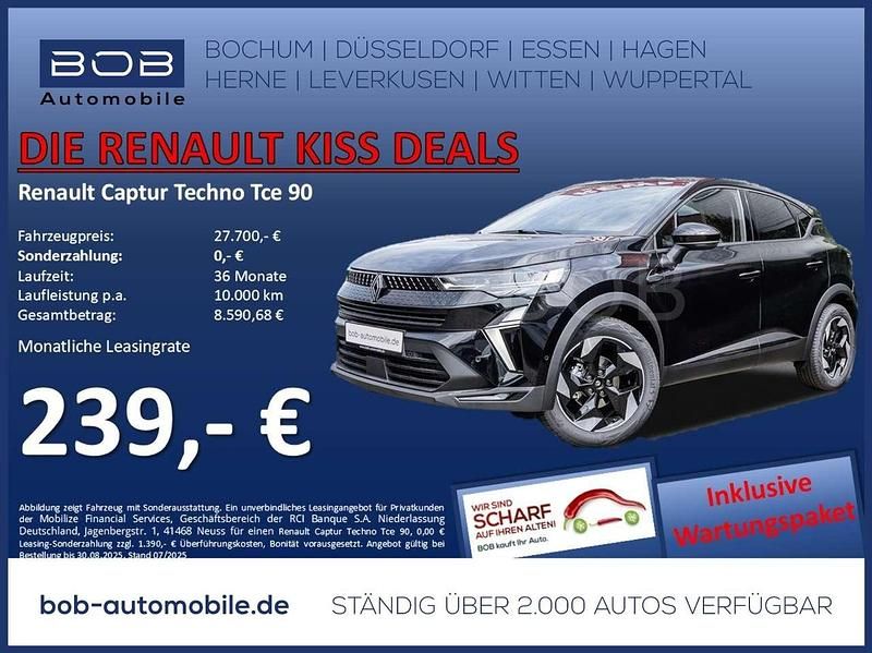 Black pearlschwarz Neu 2025 Renault Captur Techno SUV | 29.090 € (Teuer) - Bild 1/3