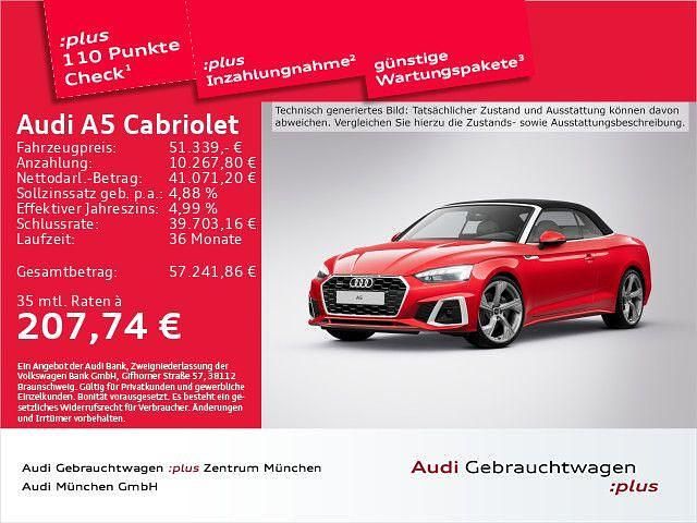 Progressivrot metallic/verdeck Gebraucht 2024 Audi A5 Cabriolet S-Line Cabrio | 51.339 € (Guter Preis) - Bild 1/2